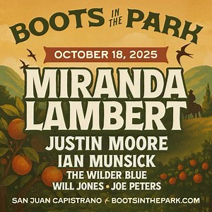 Country Superstar ✨ Miranda Lambert is coming to the OC! We’re thrilled to bring Boots In The Park to The Riding Park in San Juan Capistrano Saturday October 18th! 🎟️ Register now to access presale tickets HERE: https://rragw.share.hsforms.com/2hQ554qtqSDumNKzfAqewrw 🤠 Country music all day long with an incredible line up 🎶 Plus: 👯‍♀️ Line dancing 🍋‍🟩 Tequila tastings 🎨 Interactive art & so much more! 🗓️ Thursday 8/21: Presale begins @ 10AM PT (must register to access) 🗓️ Friday 8/22: P
