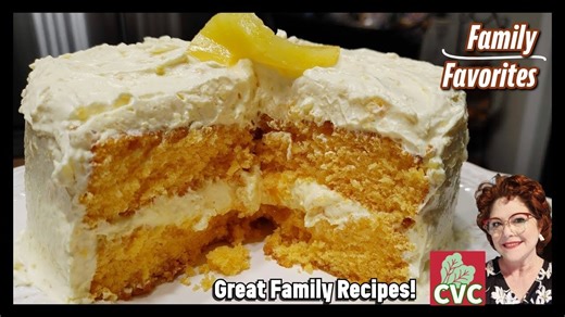 Pig Picken Cake - Fluffy Pineapple Frosting - Orange Sunshine Cake