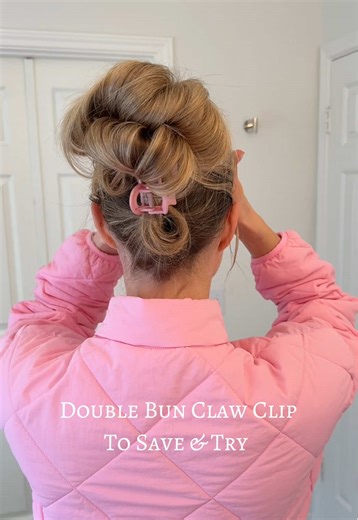 Easy Double Bun Claw Clip Hairstyle Tutorial