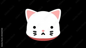 lovely cat emoji in an animation style with an transparent background