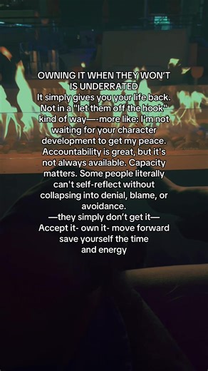 The benefit of accepting that reality is still movement:you stop needing the apology to close the loop. You stop needing them to agree with your perspective for it to be valid. You stop burning energy trying to extract a confession from someone who’s committed to misunderstanding you. And then you get to make the only decision you actually control: What do I choose now, knowing what I know? That’s where your power is—choice, not persuasion.