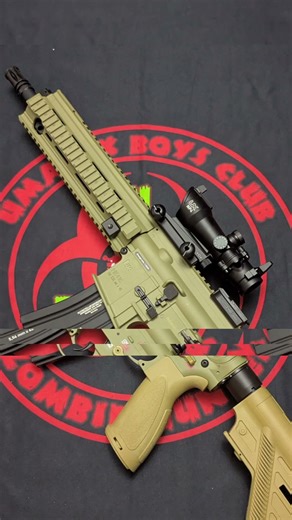 Umarex Hk416 A5 Green / Brown 6mm Airsoft ready for the British Shooting Show