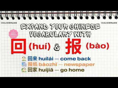 Expand Chinese Vocabulary with 回 & 报 | HSK Words You Must Know | Alice Ruan