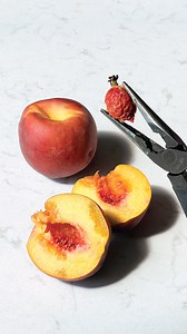 10K views · 21 reactions | Pitting a peach is easy as pie with a pair of needle-nose pliers. Follow these steps to discover how simple it is to remove the pit without even slicing into the peach!  First, sterilize a pair of needle-nose pliers.  Next, open to the width of a pit, position on either side of the stem and push in to reach the pit.  Lastly, clamp around the pit and pull while gently rotating for resistance. | Cub | Facebook