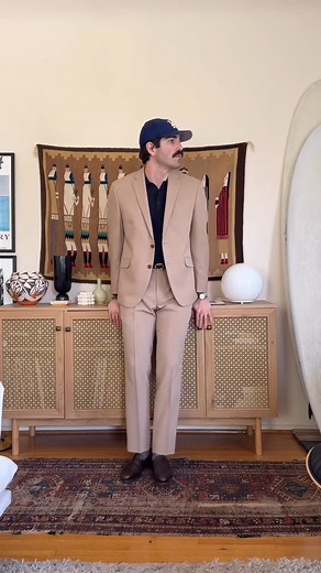 Jon Alan styles our Tan Ready Flex suit. | Kenneth Cole