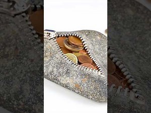 DIY zippered rock coin holder | Transform stone into unique storage!