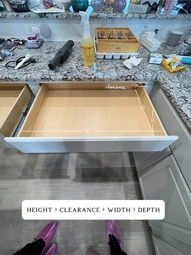 MEASURING DRAWERS by The Organizing Genius. Watch TAPE BASICS for help with measurements.