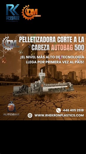 🔥 Aquí es donde nace la calidad. La Peletizadora Corte a la Cabeza AUTOBAG 500 entra en escena para ofrecer pellets uniformes, estables y de alto valor, incluso en procesos exigentes. Diseñada para quienes buscan control total, continuidad operativa y resultados constantes. Cuando el pellet importa, AUTOBAG eleva el estándar. 📞 446 405 2518 📱 https://wa.link/69zjwd 🌐 www.rhekronplastics.com #reciclajeeficiente #produccionsostenible #innovacionindustrial #ecoplastic #plasticosreciclados #tecn