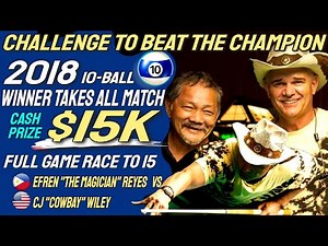 CJ Wiley Challenge Efren Reyes on a Thrilling match with a $15k Winner Takes All Invitational Match