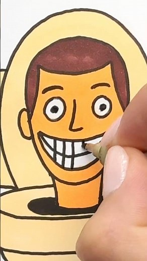 How to Draw Skibidi Toilet 🚽🧠 | Easy & Funny Drawing Tutorial for Kids #shorts