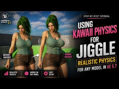Using Kawaii Physics For Jiggle in Unreal Engine 5.7, realistic Physics For Any model #unrealengine