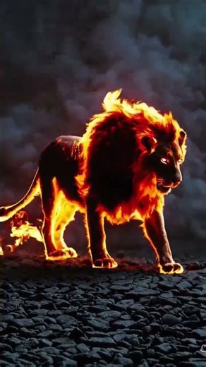 Lion of Fire: Born from Flame 🔥🦁 | Cinematic AI Animation #liononfire