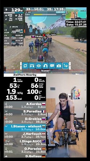 Zwift Cycling Workout Short 15.07.2026 zs #zwift #cycling #indoor #trainer #roadbike #mtb #cardio