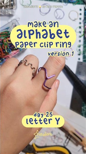 day 25 of turning your #initial into a #paperclipring ! today's edition: y💛 #easydiy ✰ #steudiora
