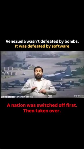 the upto date on Instagram: "Venezuela wasn’t defeated by bombs. It was defeated by software. Fake updates. Malware. Power grid down. GPS dead. Radars blind. A nation was switched off first. Then taken over. Time to wakeup to this brutal truth! #venezuela #maduro #trump #khansirvideo #TrumpTariffs @potus @realdonaldtrump To respective owners Disclaimer: The videos shared on @theupto_date are used for edcational purposes and fall under fair use. If you require video credit or wish to request remo