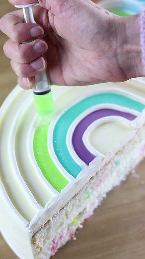 Jello Rainbow Cake Decorating Tutorial
