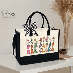 Custom Sign Language Tote Bag, ASL Tote Bag, ASL Gift, ASL Teacher Gift, Sign Language Bag, Sign Language Teacher Gifts, Sign Language Gifts - Etsy