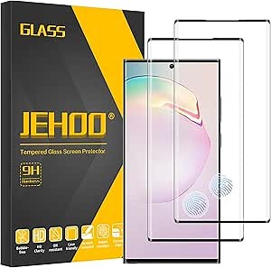 [2 Pack] for Samsung Galaxy Note 10 Plus Screen Protector 6.8 Inch, Support Fingerprint, 9H Tempered Glass Film, Easy Installation, Bubble Free