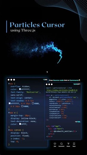 🔥Particles Cursor Animation Using HTML, CSS & JavaScript #coding