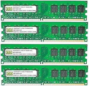 NEMIX RAM 32GB (4X8GB) DDR3 1333MHZ PC3-10600 2Rx8 1.5V 240-PIN Non-ECC UDIMM Unbuffered Desktop Memory KIT