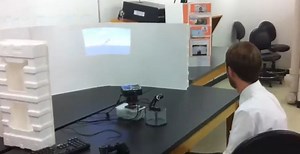 Gaming tech demo shown using eye tracking camera and projector