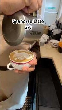 Why baristas are obsessed with this seahorse technique #coffeeart #shorts #trending