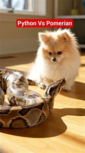 Python Vs Dog #pomeranian #dog #shorts #viral #trending #yt #ytshorts #new #omg #python #puppy #vs