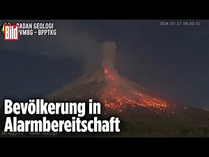 JAVA: Spektakulärer Ausbruch von Vulkan Merapi