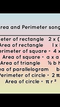 AREA AND PERIMETER SONG(GRADE 7)