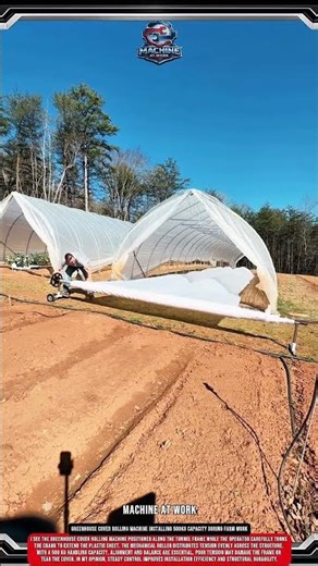 Greenhouse Cover Rolling Machine Installing 500kg Capacity During Farm Work