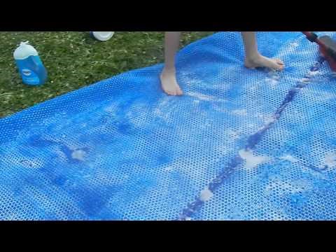How to clean a solar pool cover