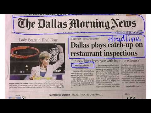Parts of a Newspaper