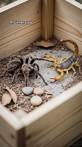 Scorpion vs Tarantula – AI Desert Encounter An intense-looking but fully AI-created scene featuring a scorpion and a tarantula in a dramatic desert-style environment. Designed for visual storytelling and educational curiosity. ⚠️ AI generated simulation for educational and creative purposes. No real animals were harmed. #ScorpionTarantula #AIAnimalSimulation #AICreativeReels #NatureConceptAI #AIWildlife | Insect Planet