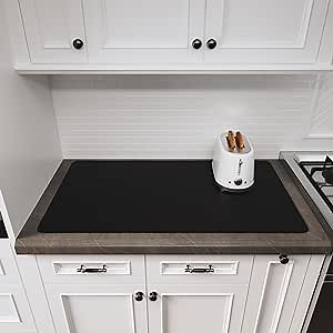 35.4x23.6'' Silicone Mats for Kitchen Counter, Extra Large Waterproof Non-Slip Countertop Protector Mat, Heat Resistant Table Mat, Multipurpose Silicone Craft Mat, No Creases, Black