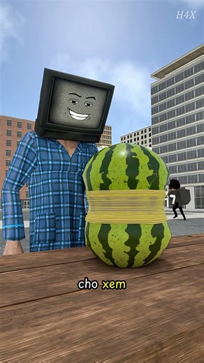 Making a watermelon explode with a rubber band 😂