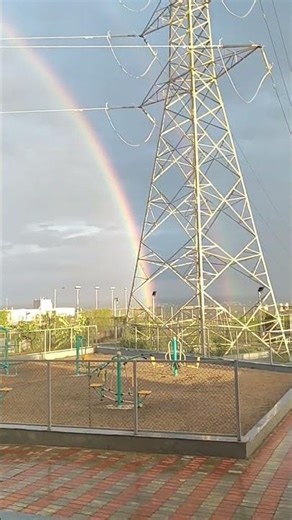 raining and rainbow beautiful view at iiit Kurnool