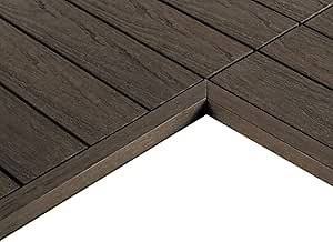 NewTechWood 1/12 ft. x 1 ft. Quick Deck Composite Deck Tile Inside Corner Trim in Spanish Walnut (2-Pieces/Box)