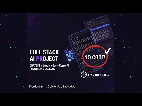 Built & Deployed a Full-Stack App in 3 Hours – No Code! (ChatGPT + Lovable + Cursor + Supabase)