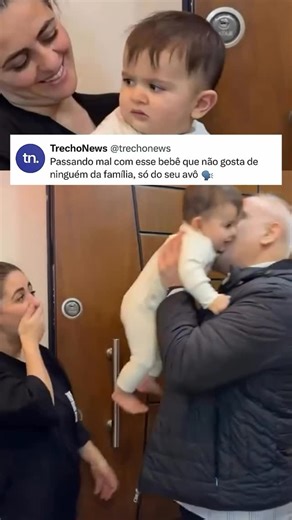 TrechoNews on Instagram: "O bebê desprezando a família inteira só rindo quando viu o avô 🗣️ — siga @trechonews para mais conteúdos assim"