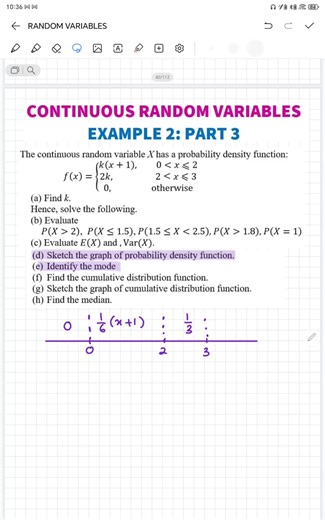 CONTINUOUS RANDOM VARIABLES :EXAMPLE 2