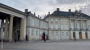 Amalienborg palace in Copenhagen, Denmark.