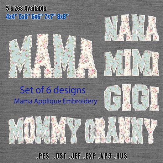 Mama Appliqué Embroidery Design Bundle, Coquette Mama Pearls Applique, Floral Christian Pearls Design, Mother's Day Mama, Instant Download - Etsy