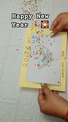 DIY Pop -up Card for new year 🎊🎉2026#diy #New yearcard#short#trending #handmadecreative