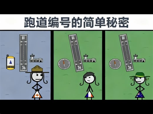 【中配】跑道数字暗藏玄机？机场的硬核冷知识 - CGP Grey