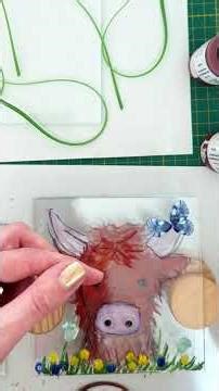 Fused Glass 3D Highland Cow