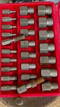 Screw extractor set, a specialized tool used for removing broken damaged, or seized screws and bolts