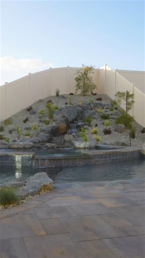 California Waterscapes, Inc. on Instagram: "Build me a Waterfall for my Swimming Pool 😎 Imagine relaxing in this backyard all summer long ☀️ Comment “waterfall” to start your dream project 👇 #landscapedesign #swimmingpool #backyardinspo #poolside #funinthesun #outdoorlivingspace #waterfall"