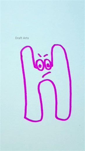 Cartoon Alphabet 'H' Drawing #shorts #alphabet #draftarts