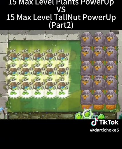 15 Plants MaxLevel PowerUp VS 15 MaxLevel TallNut PowerUp (pvz2) part2#pvz #pvz2 #plantsvszombies2 #plantsvszombies #game