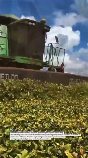 High-Speed Soybean Harvesting with John Deere Combine🚜🌱 #FarmingTech #CombineHarvester #AgriMachines